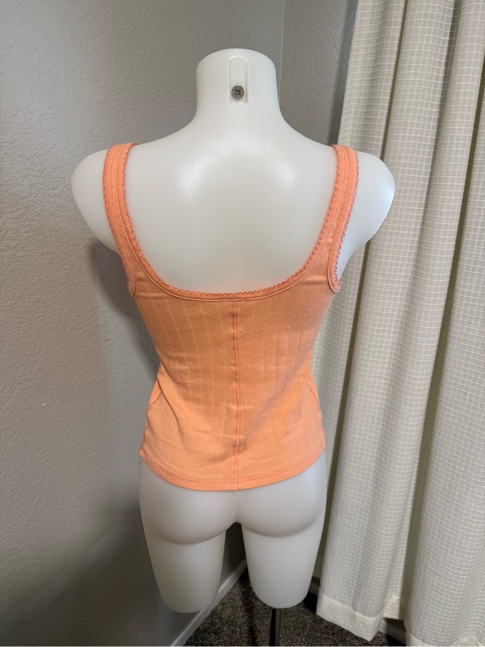 Intimately Free People End Game Pointelle Tank Melon Orange - Picture 3 of 5